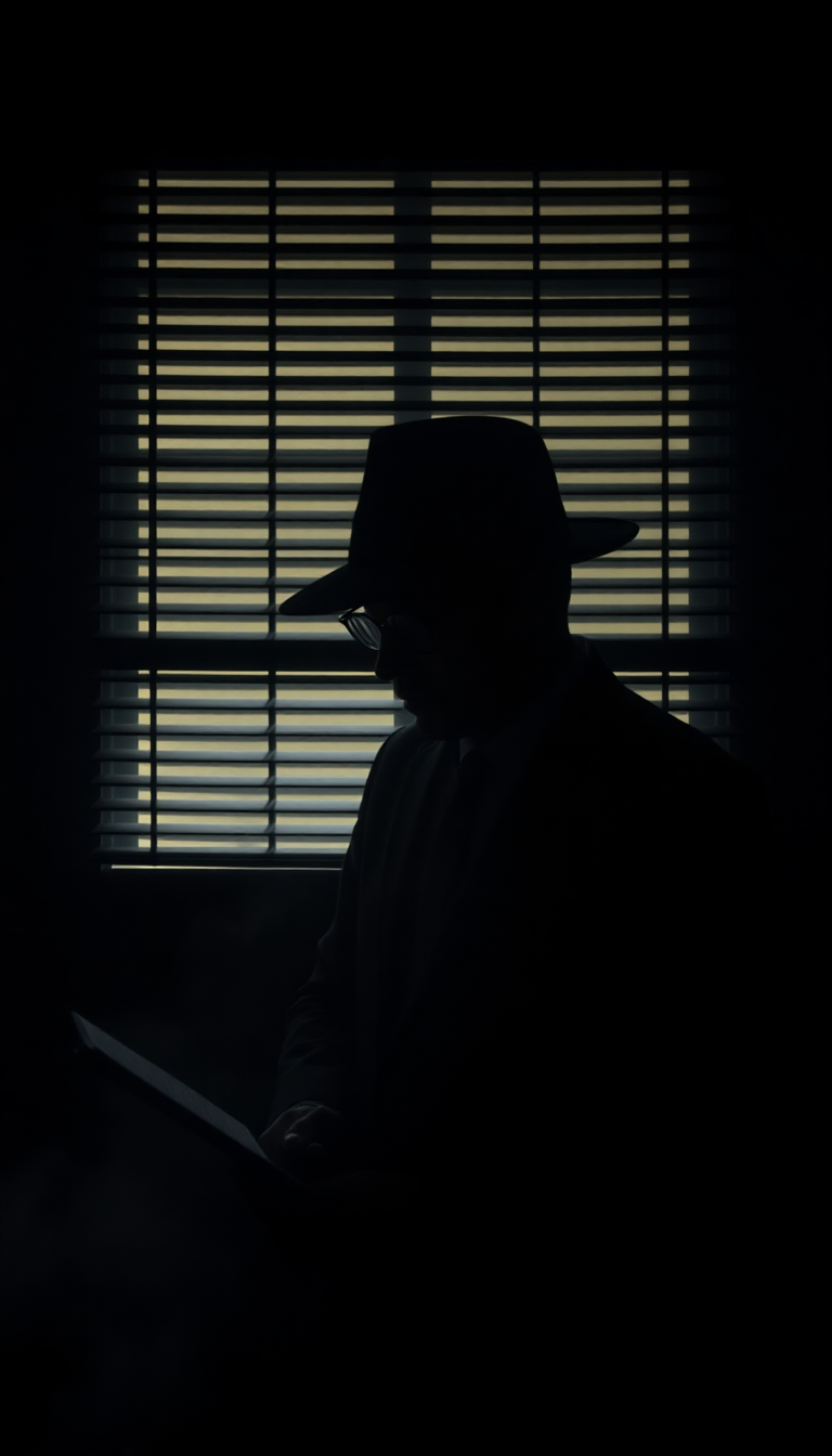 Noir Detective Office Blinds Shadows Aesthetic Wallpaper
