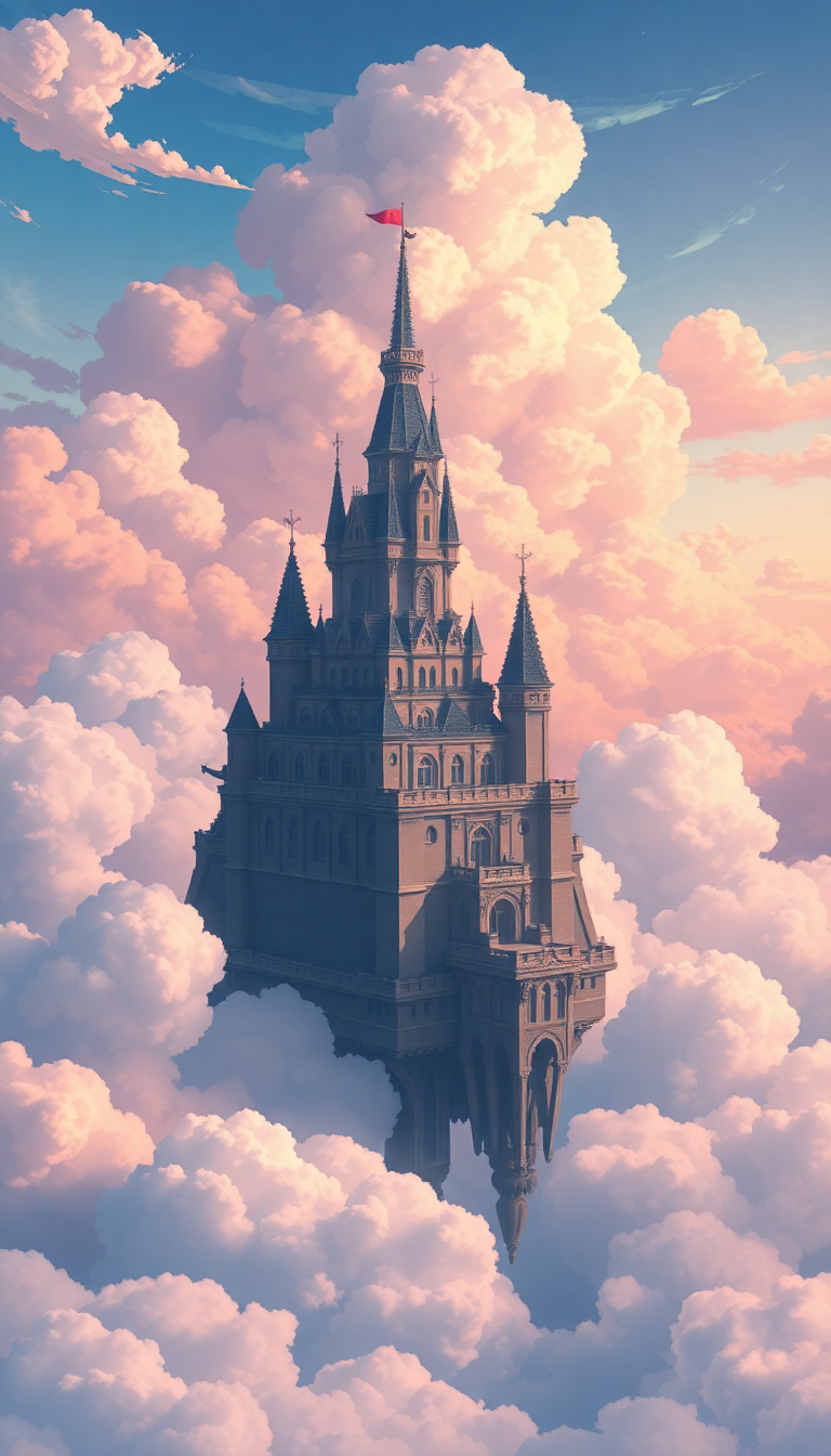 Studio Ghibli Style Floating Castle Anime Wallpaper