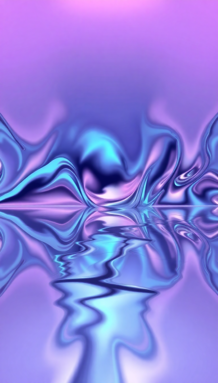 Liquid Chrome Morphing Shapes Reflective Digital art Wallpaper
