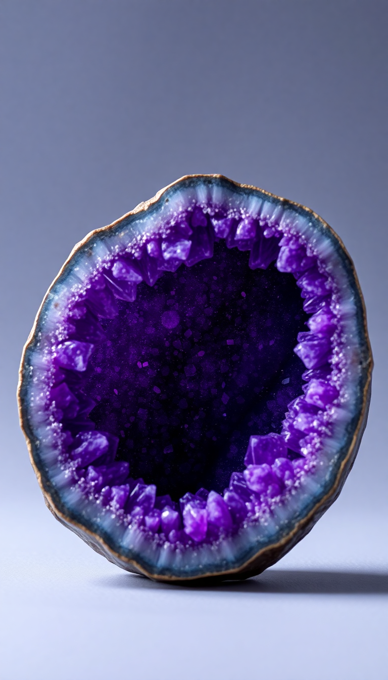 Geode Crystal Interior Purple Amethyst Photorealistic Wallpaper