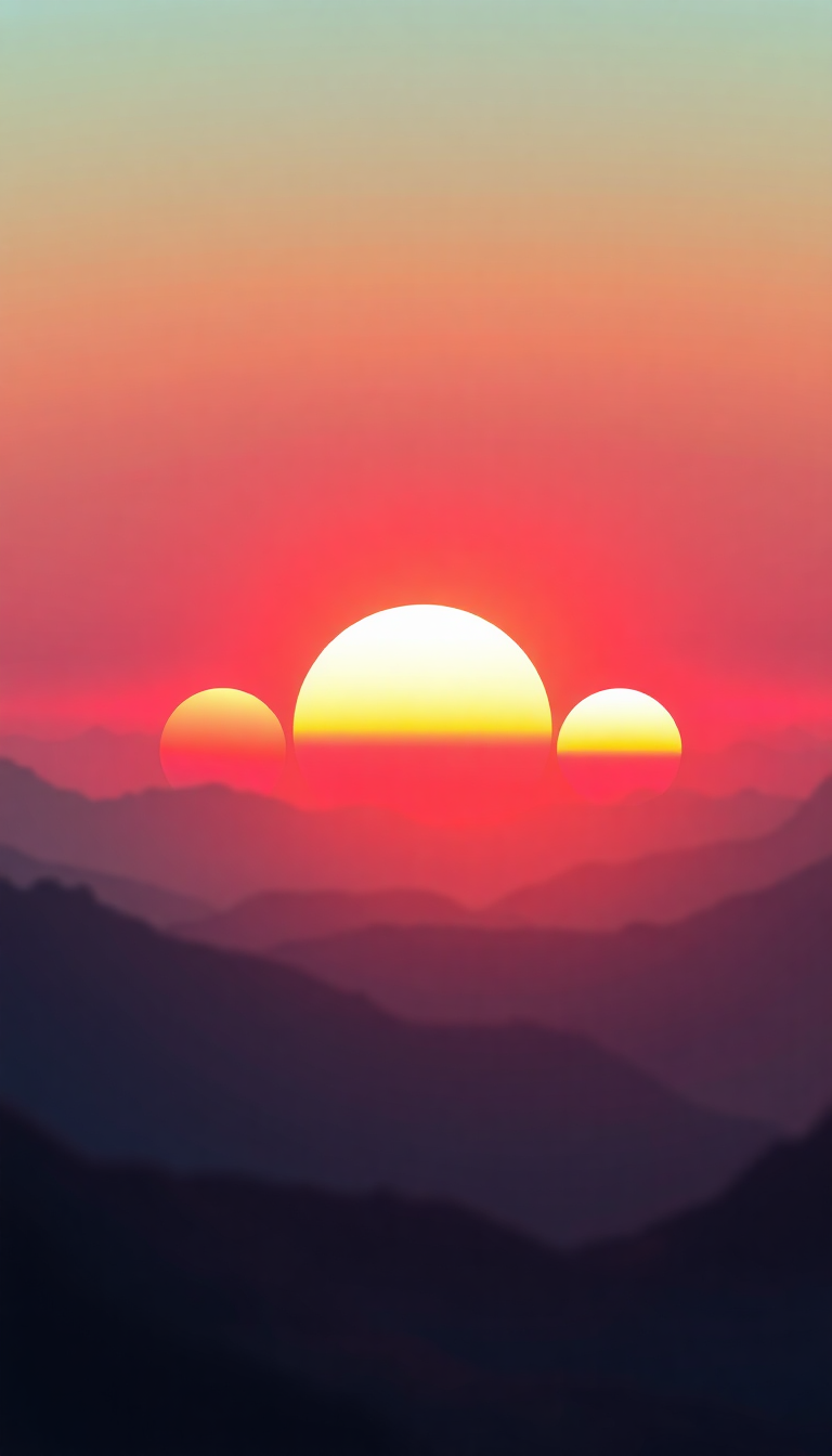 Alien Sunrise Three Suns Different Digital art Wallpaper