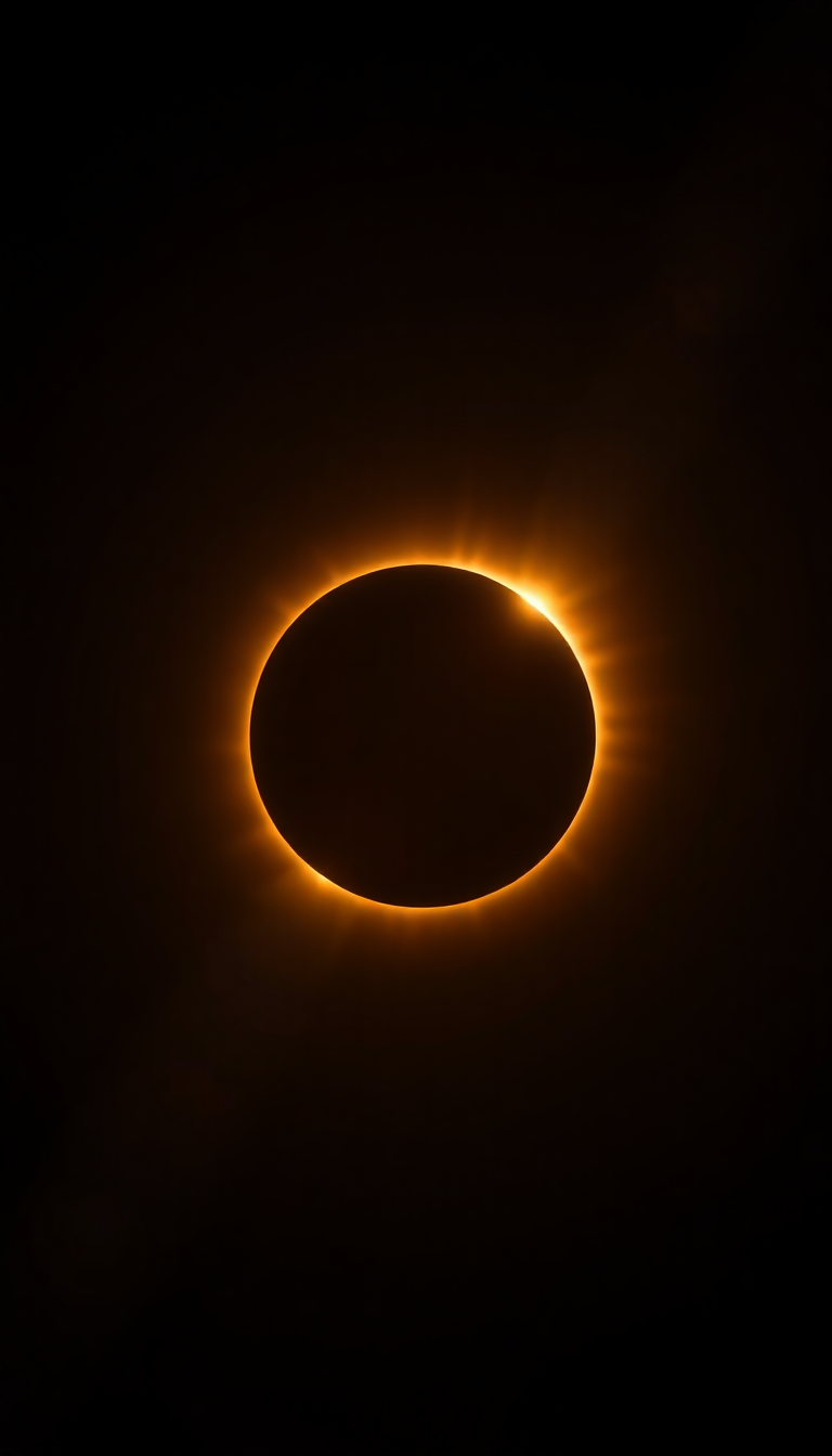 Eclipse Moment Totality Corona Dark Photorealistic Wallpaper