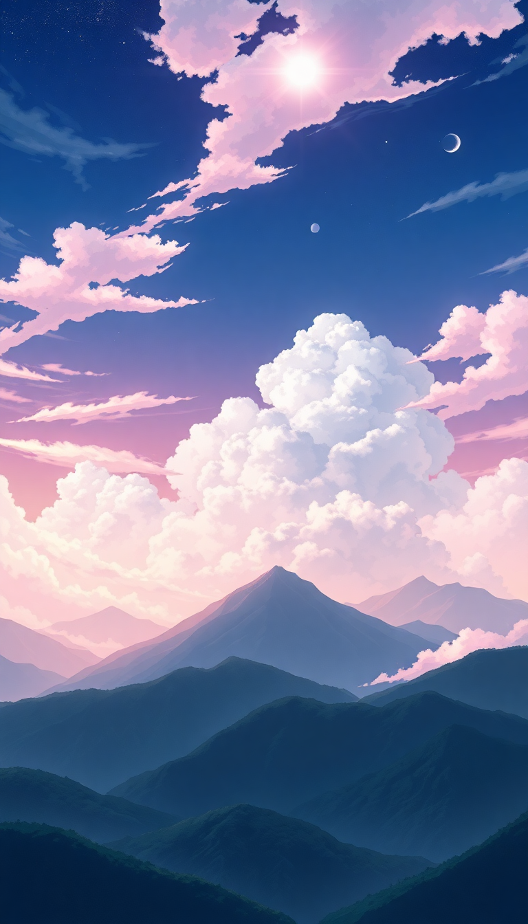 Cloud Sea Above Mountains Anime Anime Wallpaper
