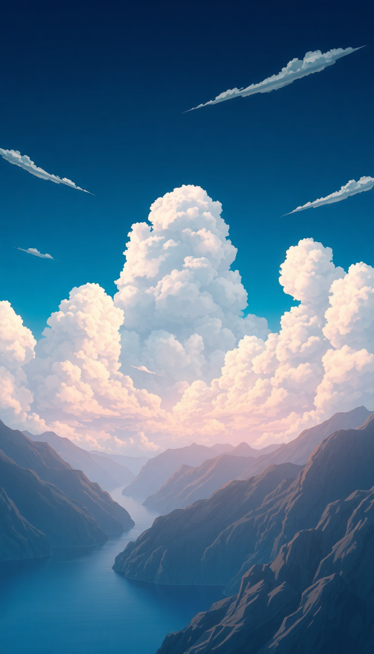 Cloud Sea Above Mountains Anime Anime Wallpaper