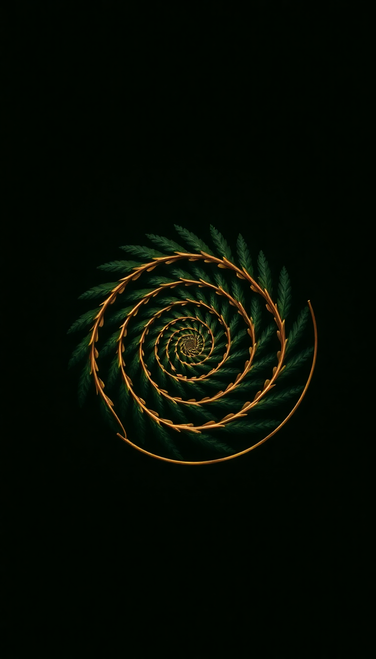 Fibonacci Spiral Golden Ratio Nature Minimalist Wallpaper
