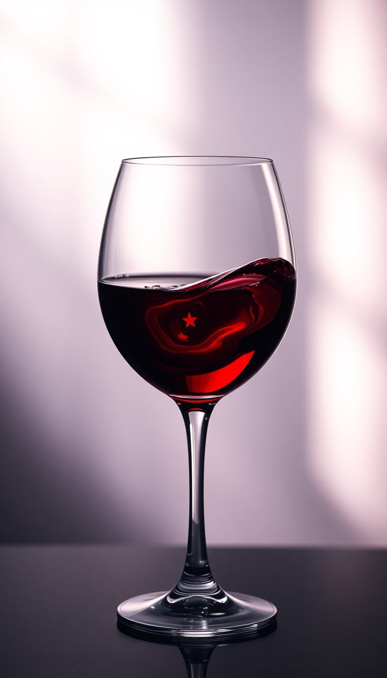 Wine Glass Swirl Burgundy Liquid Photorealistic Wallpaper