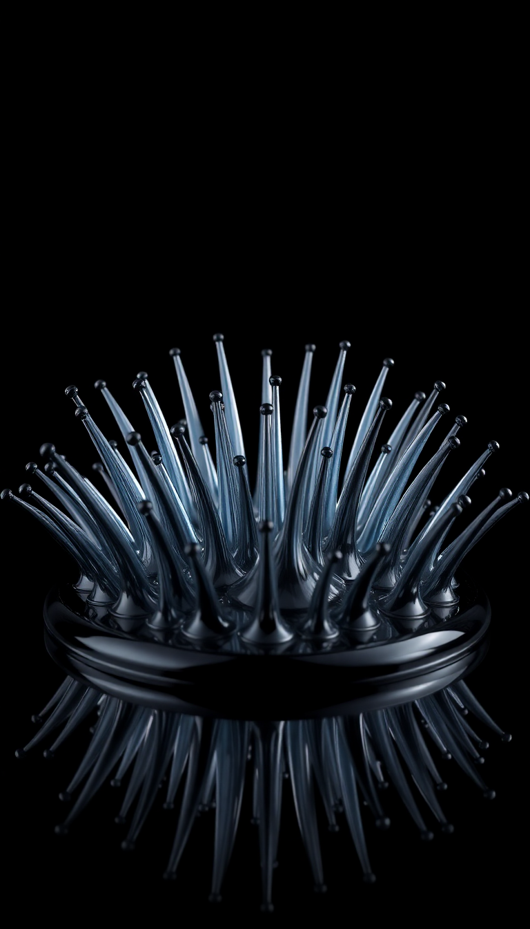 Ferrofluid Spikes Magnetic Sculpture Black Digital art Wallpaper