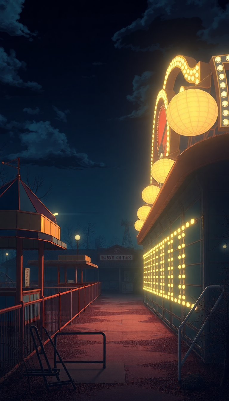 Abandoned Amusement Park Anime Eerie Anime Wallpaper