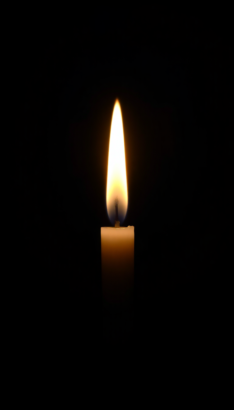 Single Candle Flame In Complete Photorealistic Wallpaper