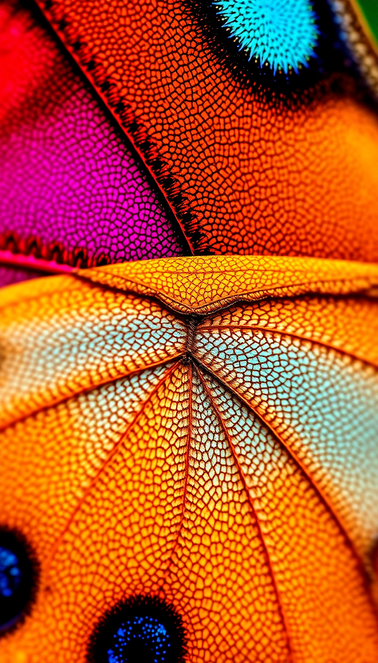 Gothic Colorful Scales Macro Wing Photorealistic Wallpaper