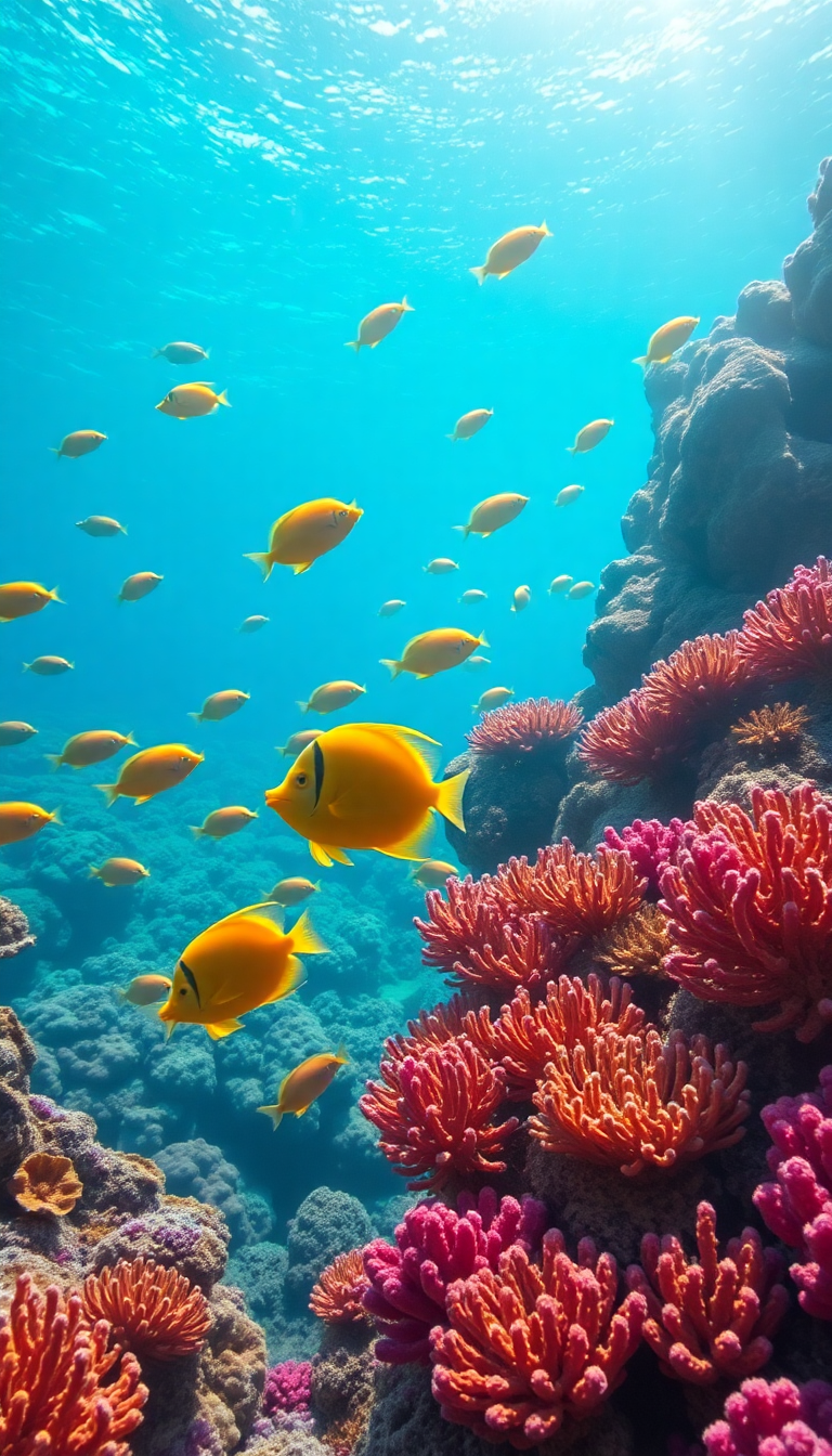 Coral Reef Vibrant Fish Tropical Photorealistic Wallpaper