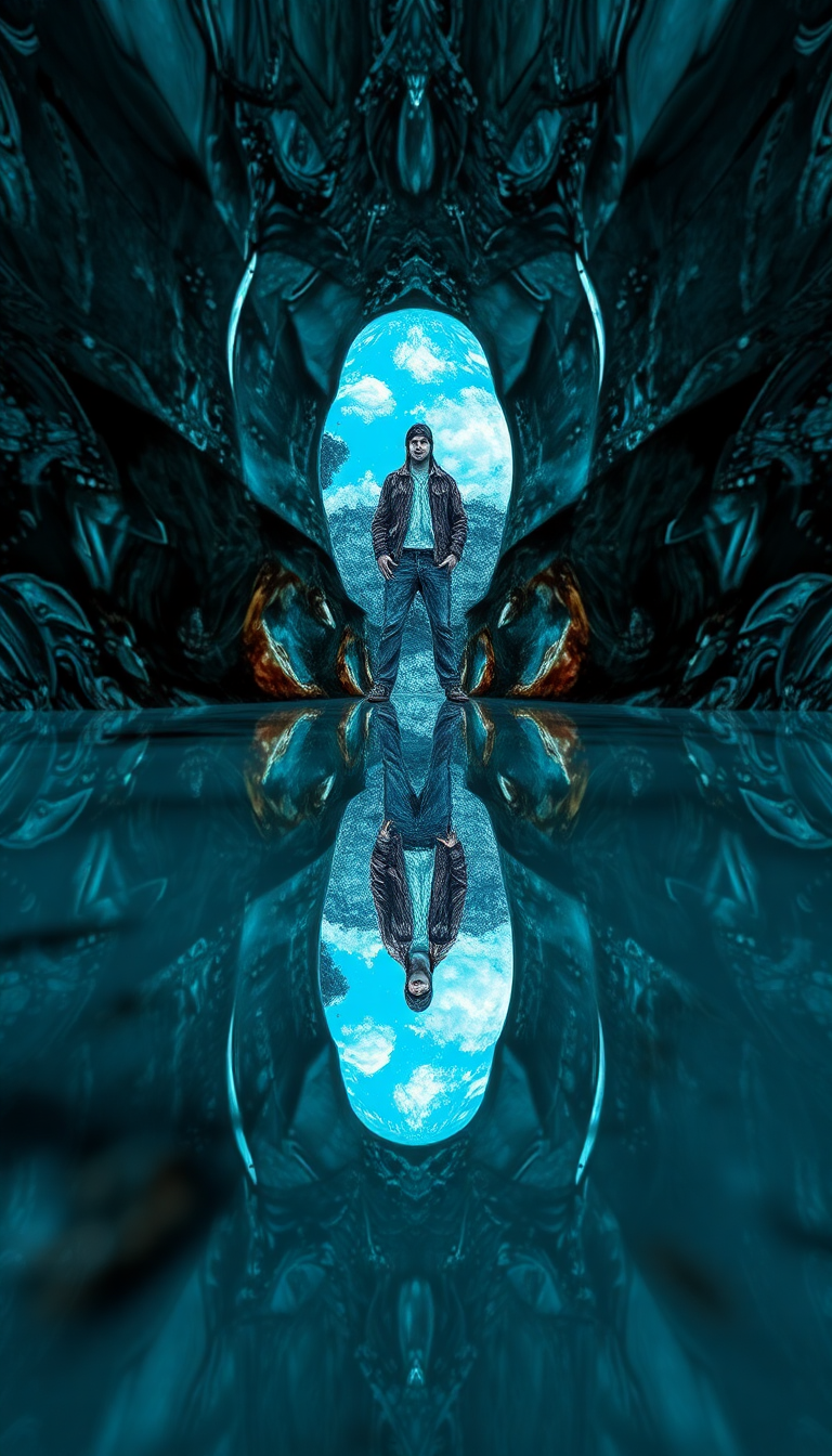 Mirror Showing Different World Reflection Digital art Wallpaper