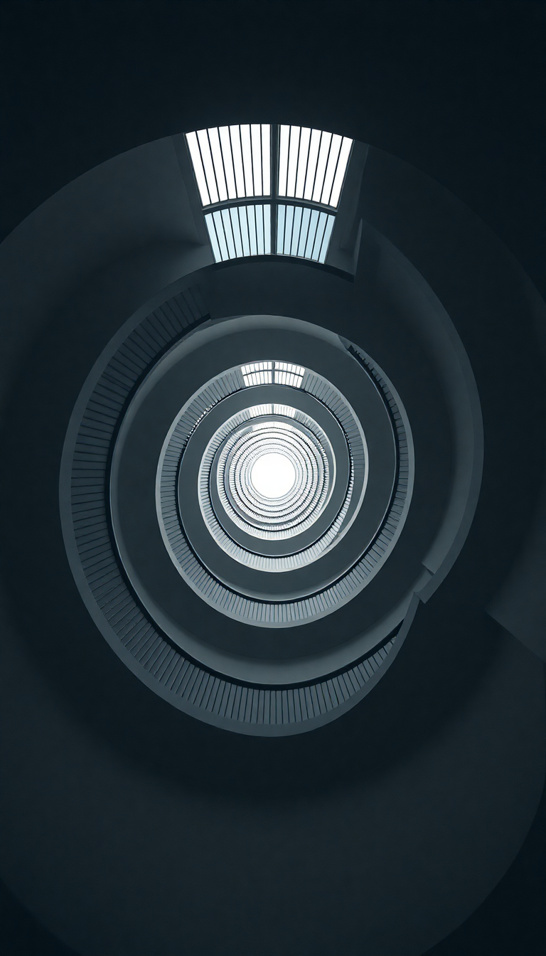 Spiral Staircase Looking Up Endless Photorealistic Wallpaper