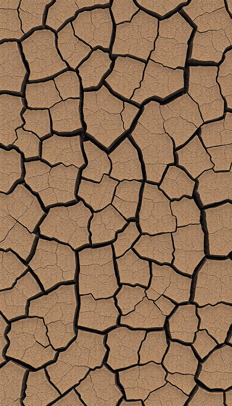 Cracked Earth Drought Pattern Texture Photorealistic Wallpaper
