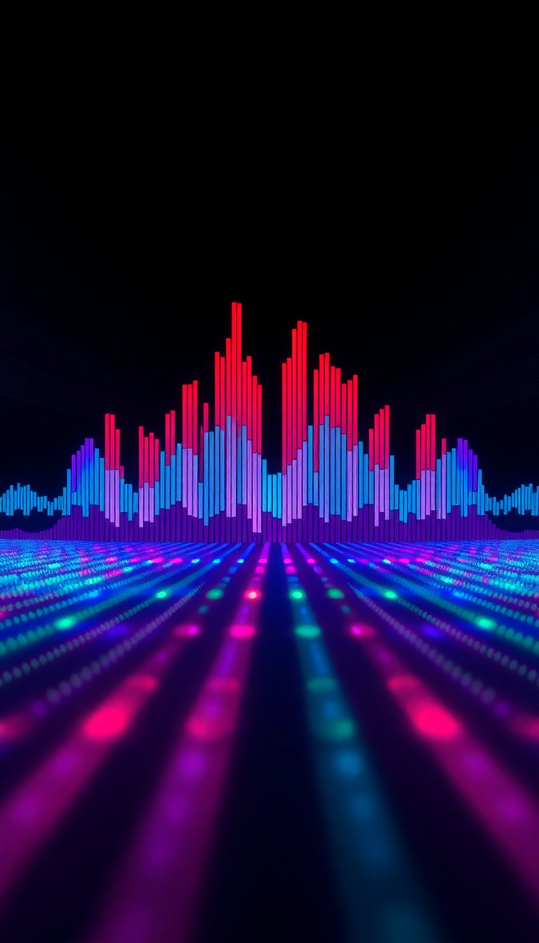 Hazy Sound Visualized Frequency Digital art Wallpaper