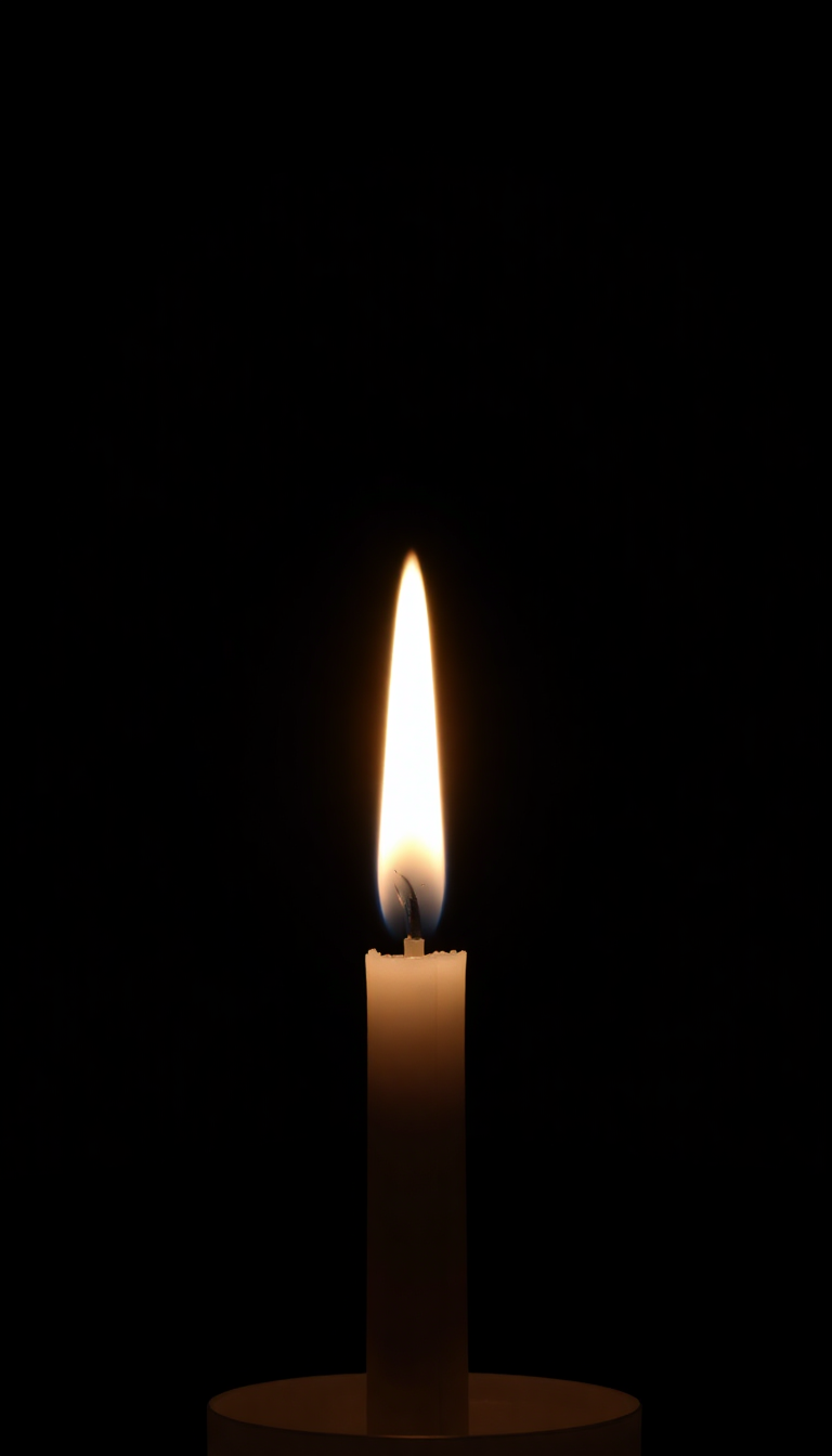 Single Candle Flame In Complete Photorealistic Wallpaper