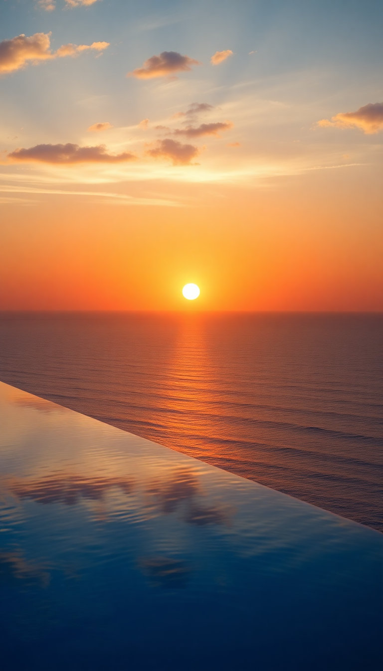 Infinity Pool Edge Overlooking Ocean Photorealistic Wallpaper