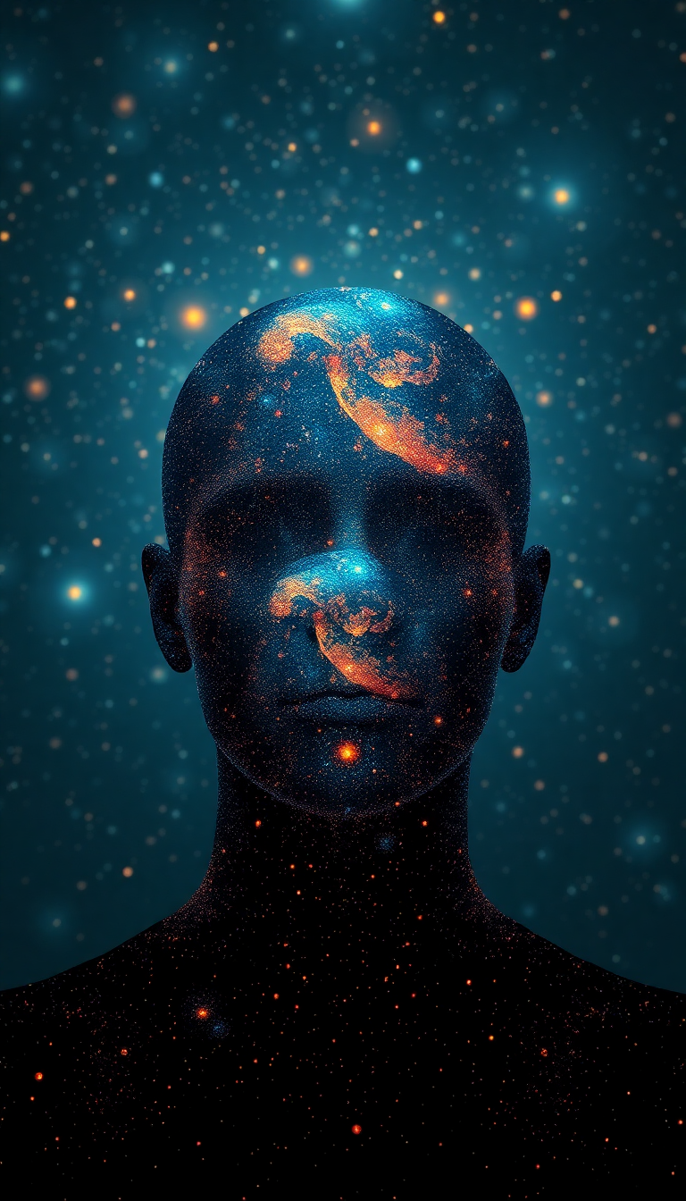 Person Made Of Galaxies Cosmic Digital art Wallpaper