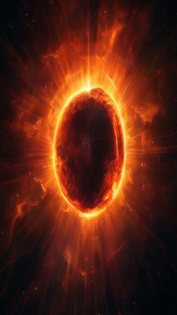 Solar Eclipse Corona Diamond Ring Photorealistic Wallpaper