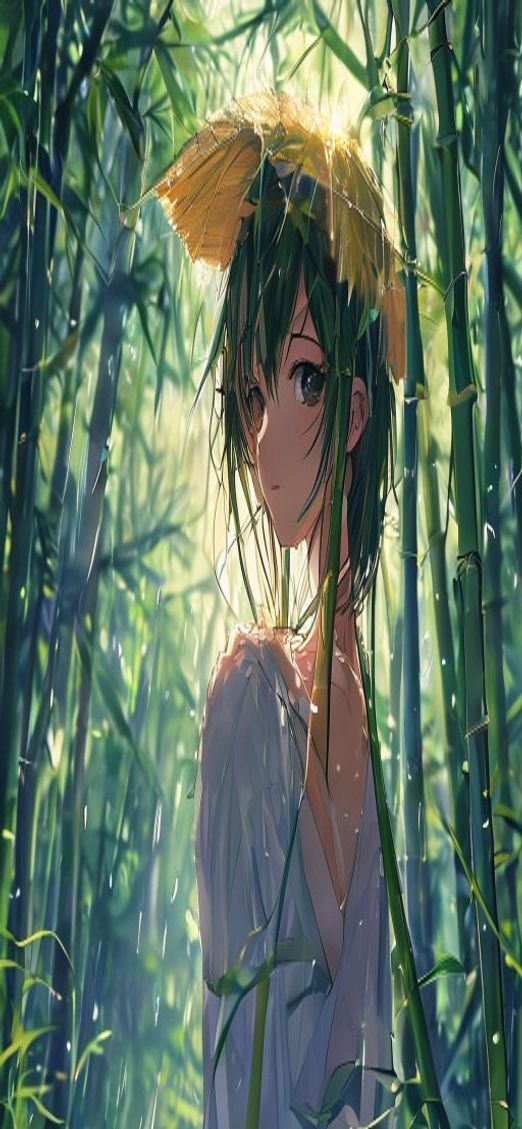 Bamboo Forest Rain Anime Peaceful Anime Wallpaper