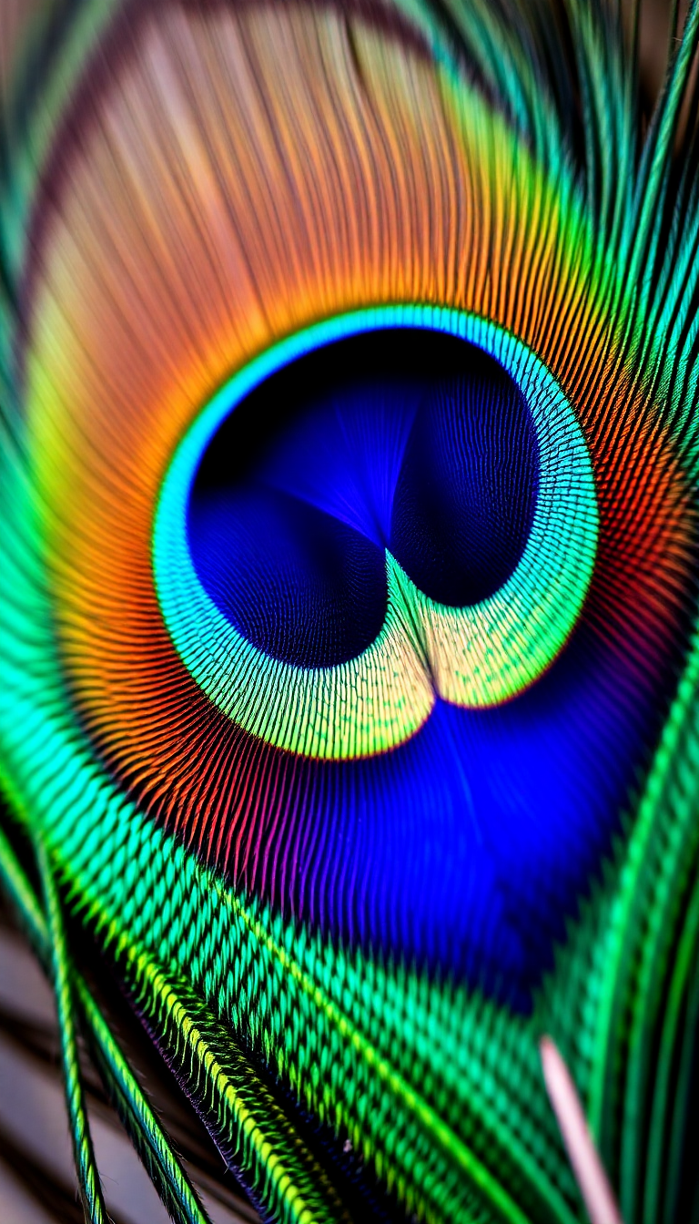 Peacock Feather Macro Iridescent Eye Photorealistic Wallpaper