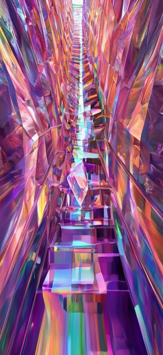 Bismuth Crystal Formation Rainbow Metallic Photorealistic Wallpaper