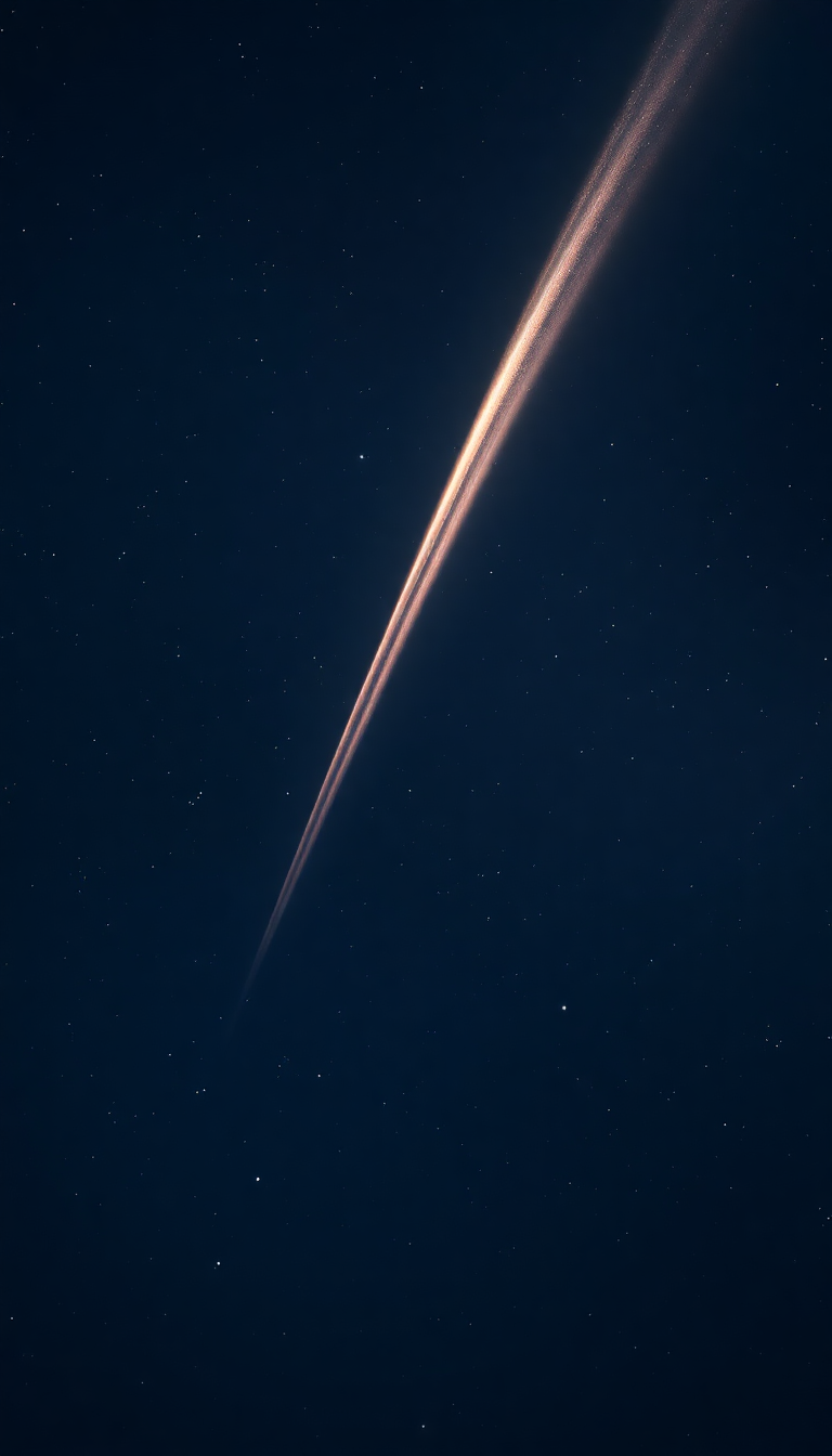 Comet Tail Streaming Across Night Photorealistic Wallpaper