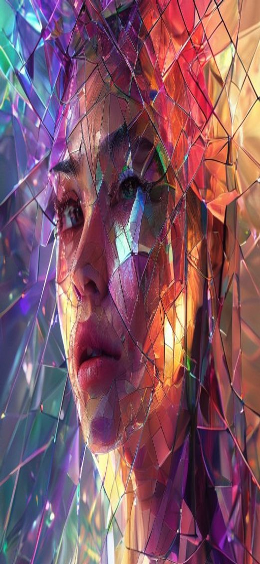 Shattered Glass Prism Light Rainbow Digital art Wallpaper