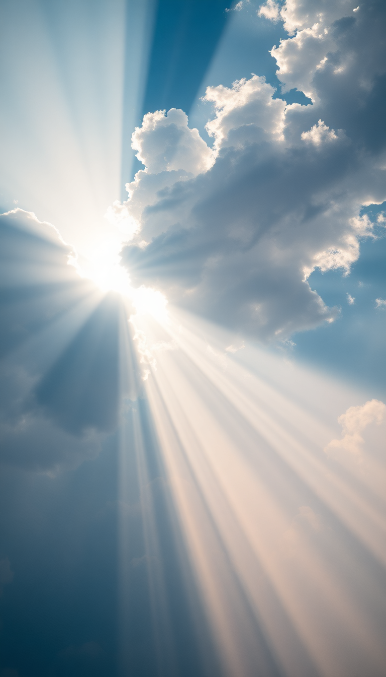 Sun Rays Through Storm Clouds Photorealistic Wallpaper