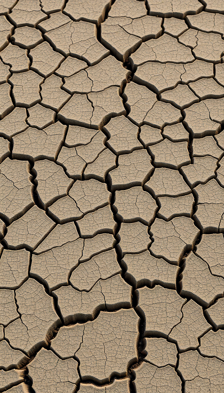 Cracked Earth Drought Pattern Texture Photorealistic Wallpaper