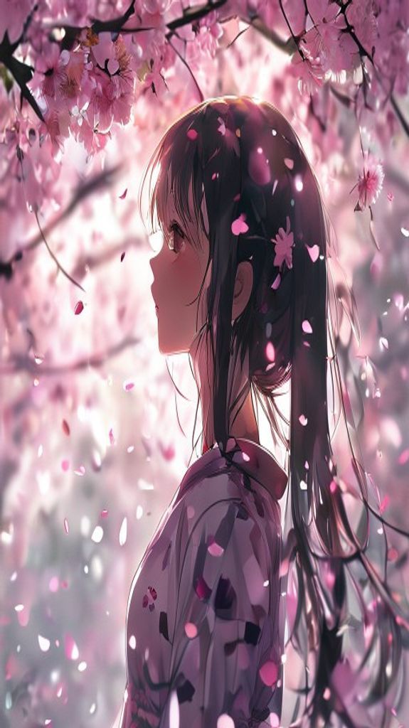 Cherry Blossom Petals Falling Anime Anime Wallpaper
