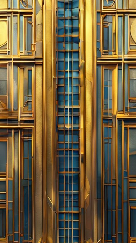 Art Deco Building Facade Geometric Photorealistic Wallpaper