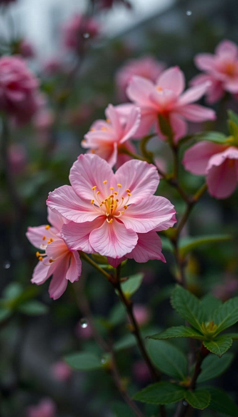 Spring Rain Flower Blooming Time Aesthetic Wallpaper