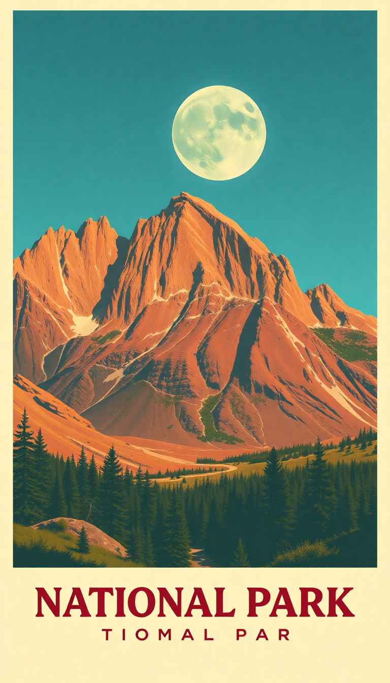 Eternal Travel Poster Style National Park Wallpaper