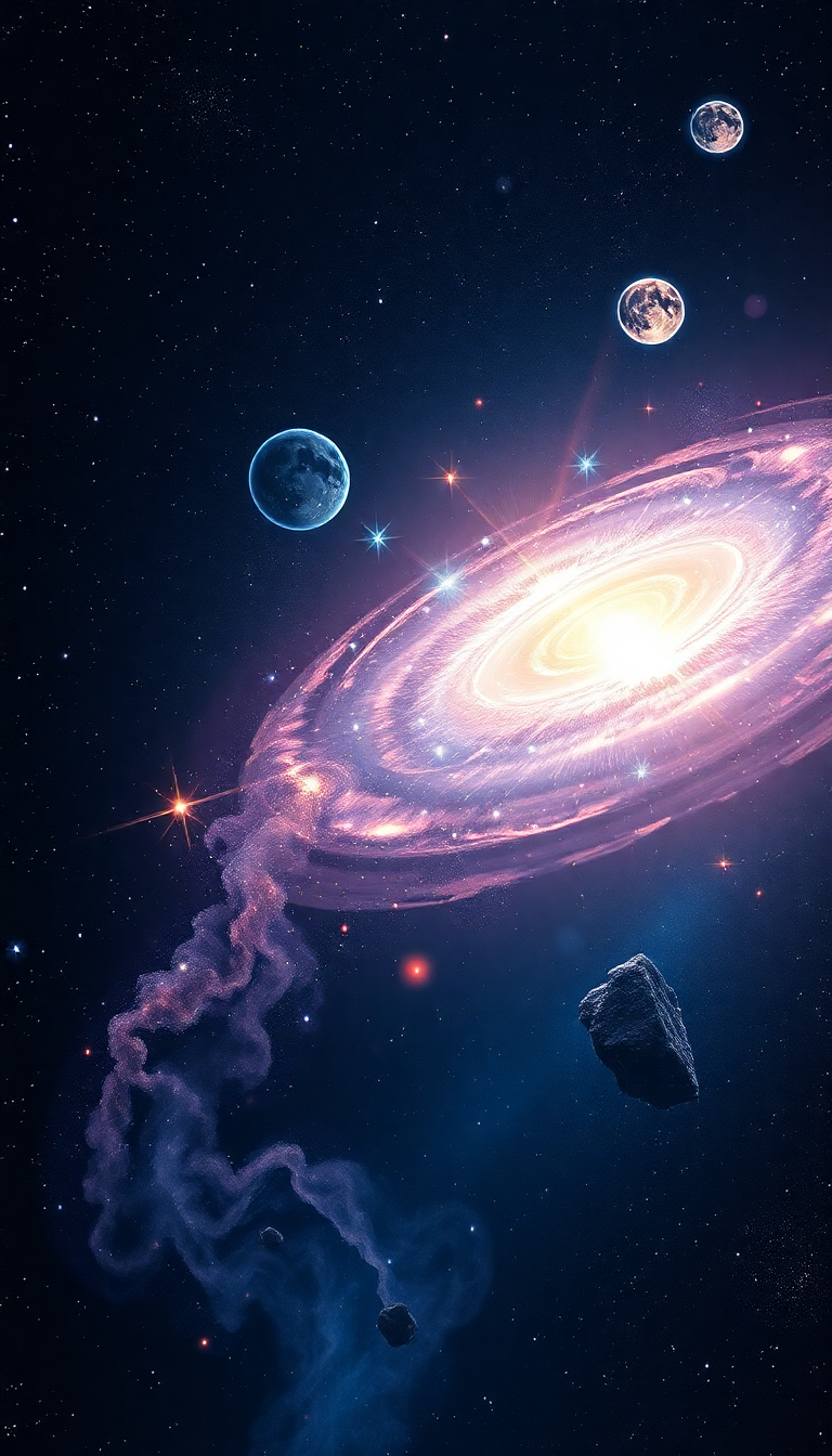 Colliding Galaxies Creating New Stars Digital art Wallpaper