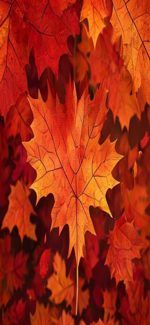 Autumn Leaves Falling Maple Red Photorealistic Wallpaper