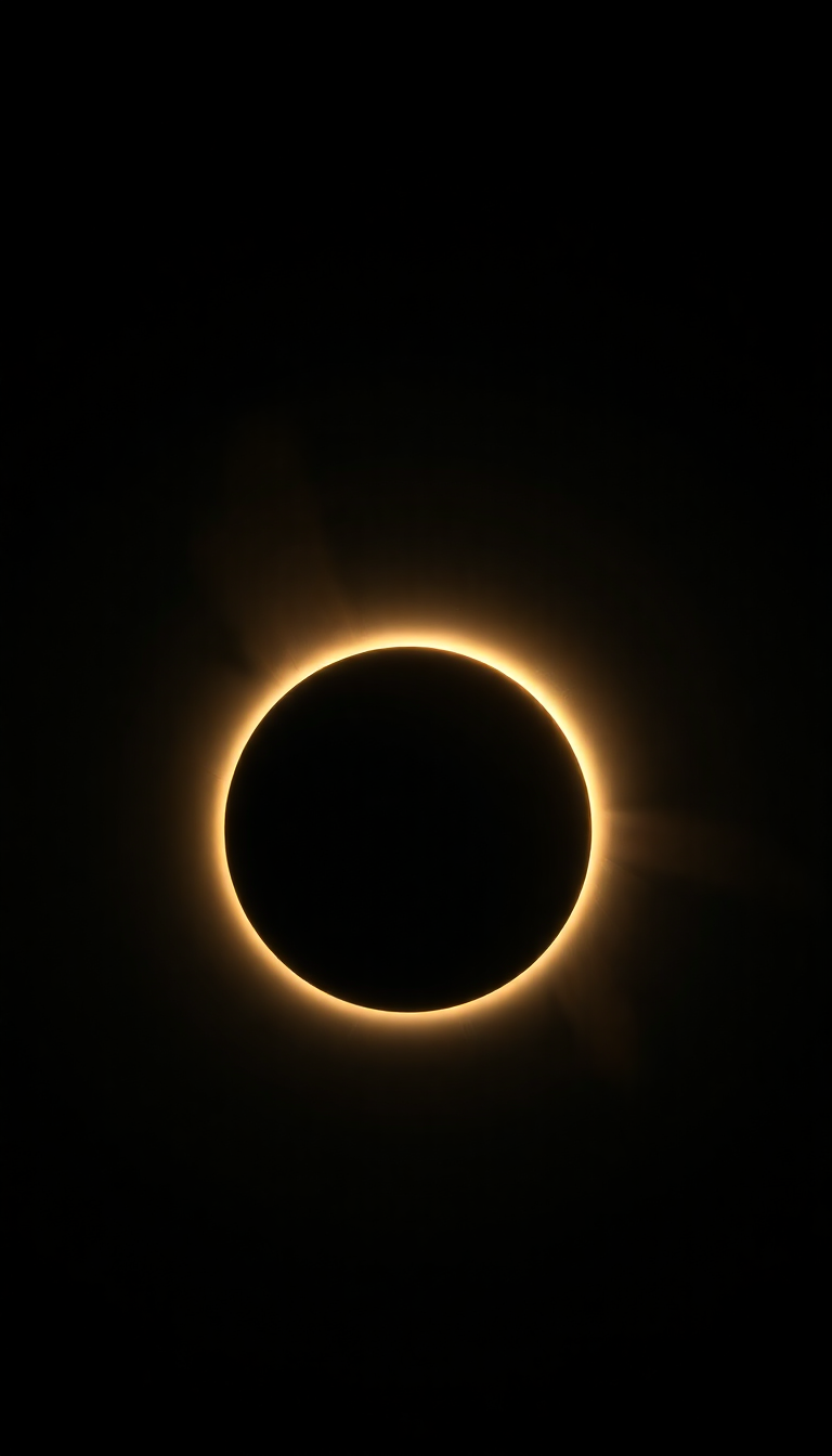 Eclipse Moment Totality Corona Dark Photorealistic Wallpaper