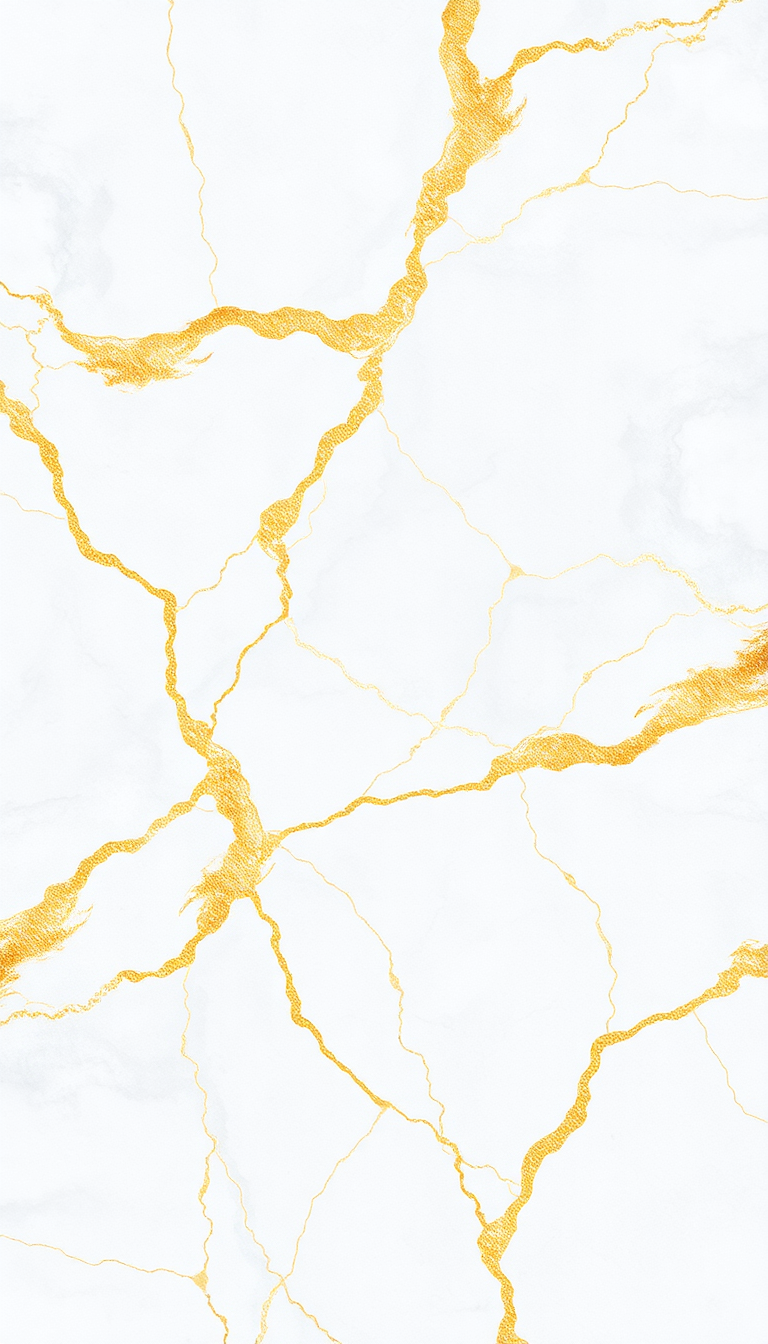 Marble Texture White Gold Veins Photorealistic Wallpaper