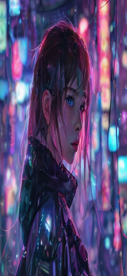 Cyberpunk Anime Girl Neon City Anime Wallpaper