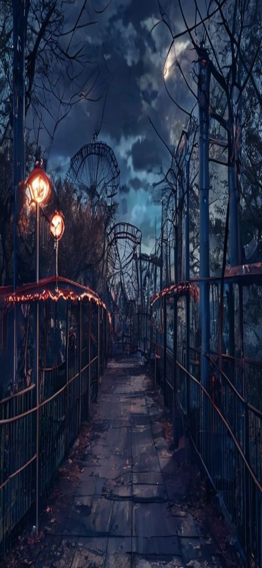 Abandoned Amusement Park Anime Eerie Anime Wallpaper