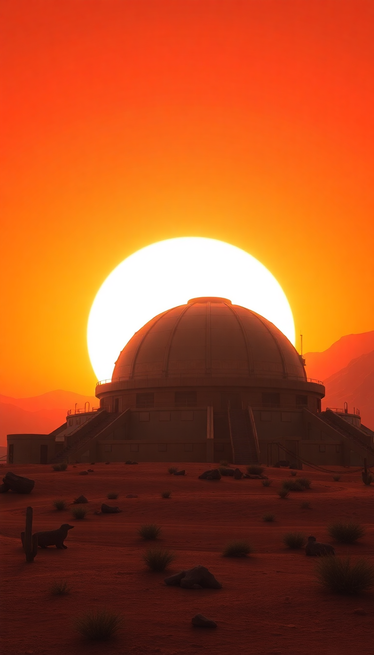 Mars Colony Dome At Sunset Digital art Wallpaper