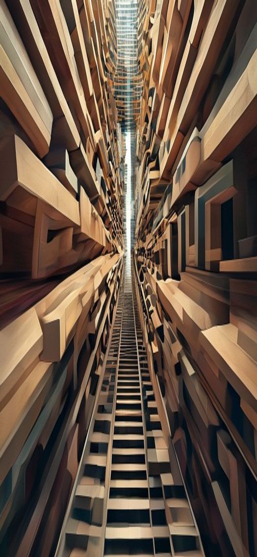 Impossible Geometry Escher Style Infinite Digital art Wallpaper