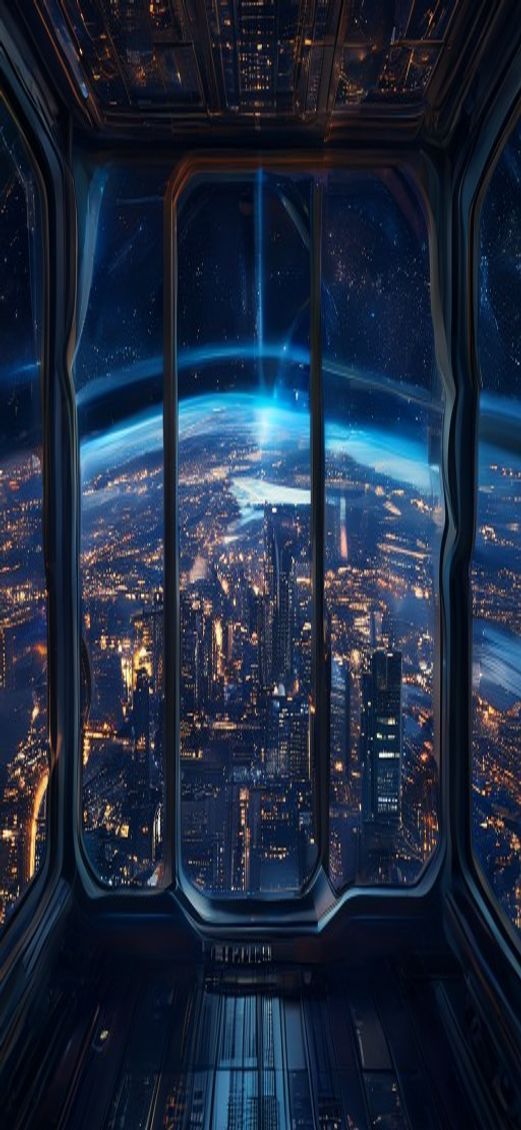 Space Station Window View Of Photorealistic Wallpaper