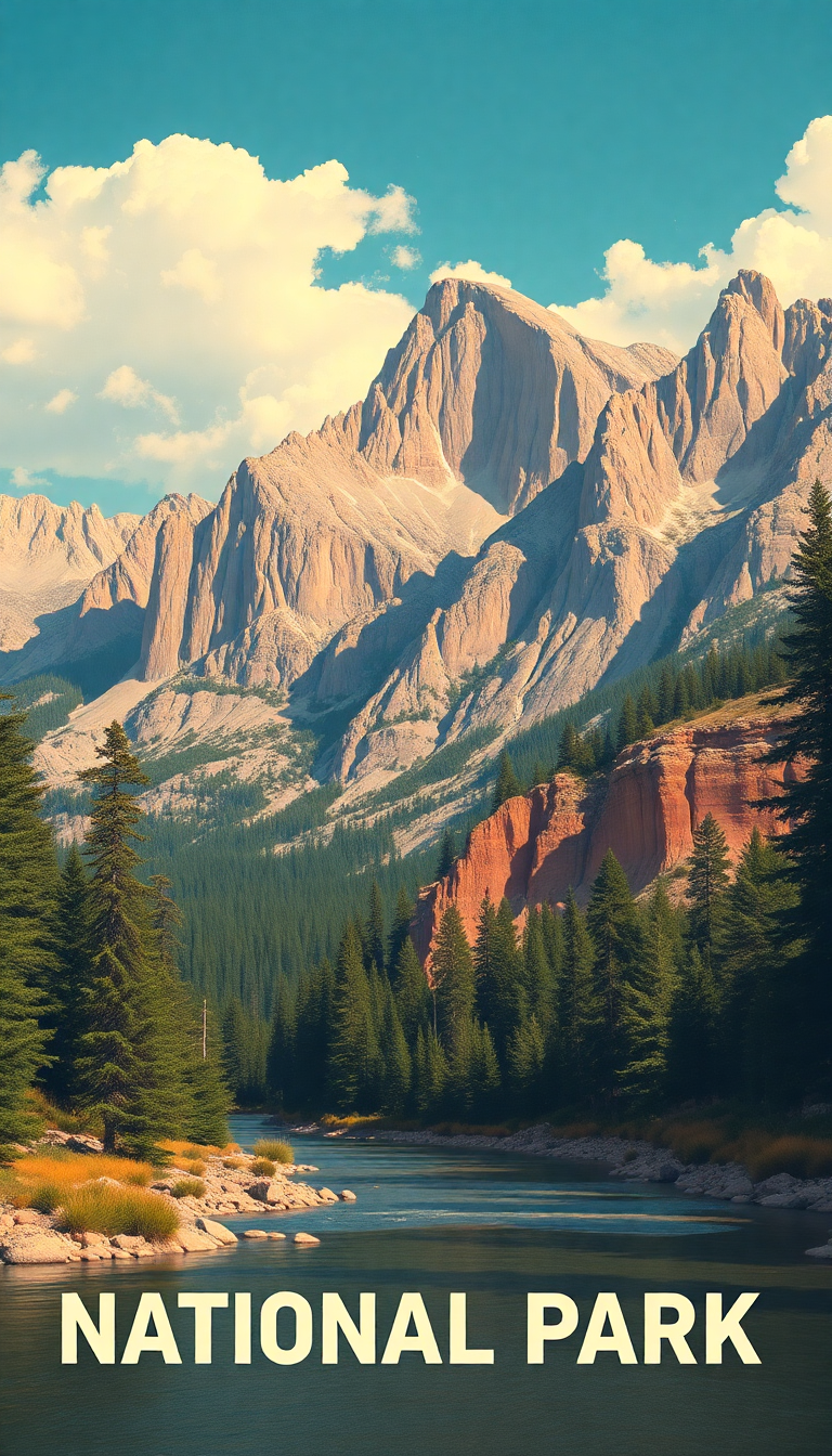 Digital art Abstract Travel Poster Style Wallpaper