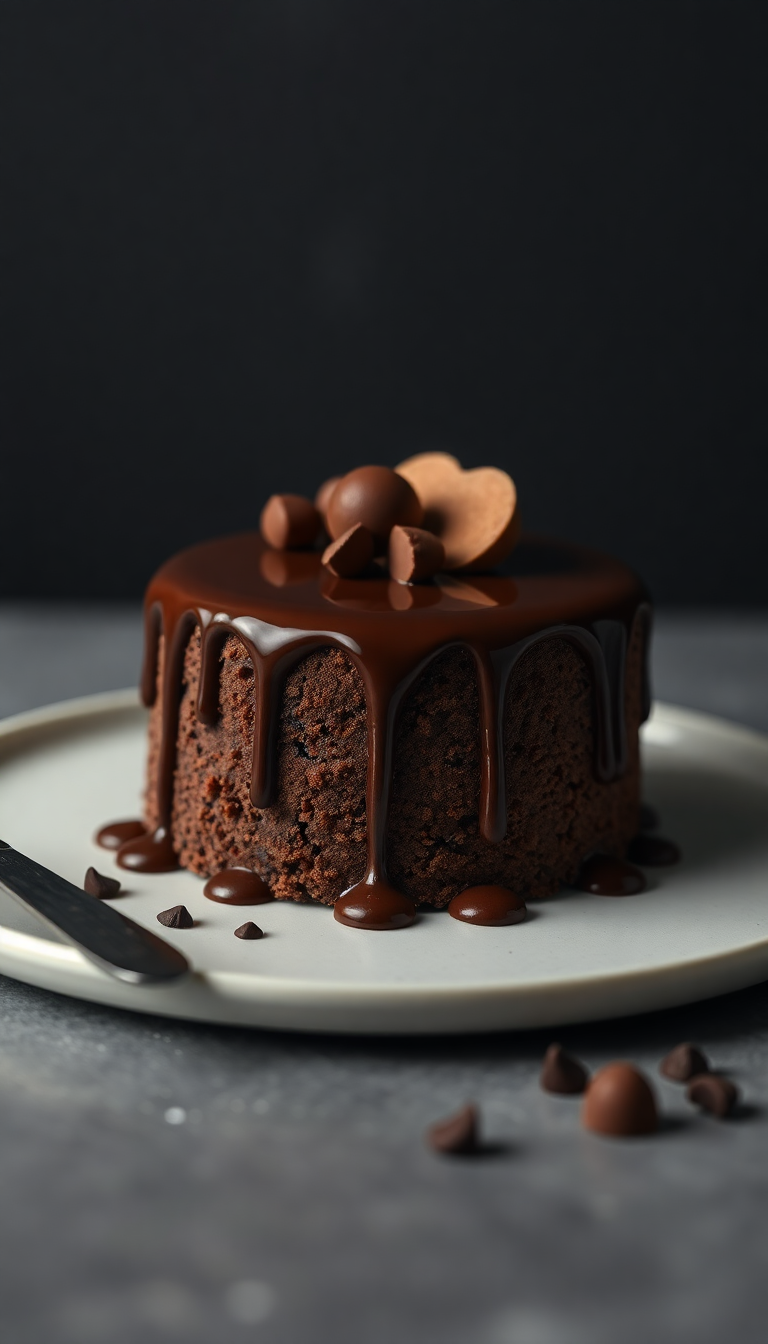 Chocolate Drip Cake Decadent Dessert Photorealistic Wallpaper
