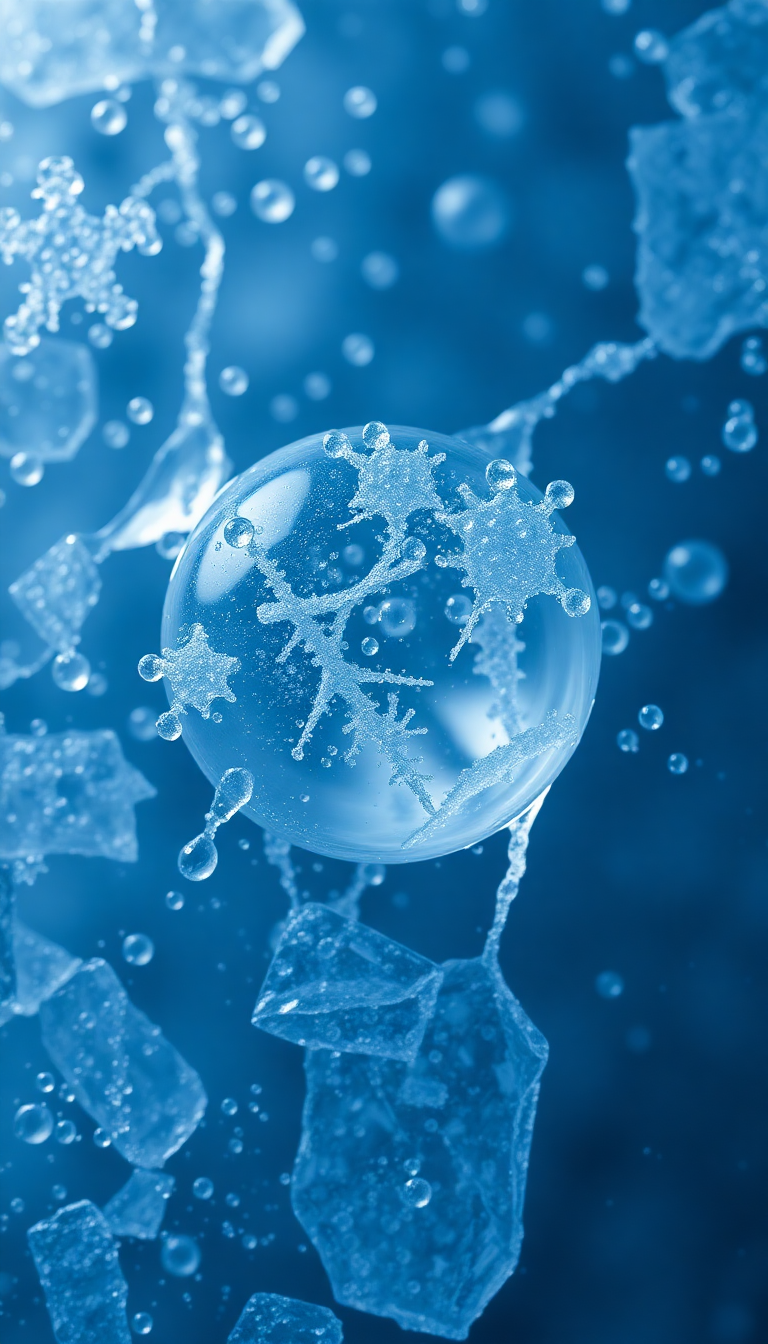 Ice Texture Frozen Bubbles Trapped Photorealistic Wallpaper