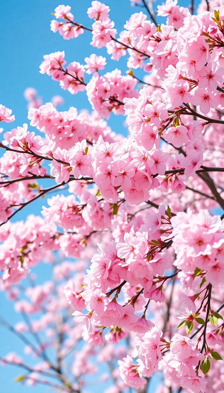 Spring Cherry Blossoms Japan Peak Photorealistic Wallpaper