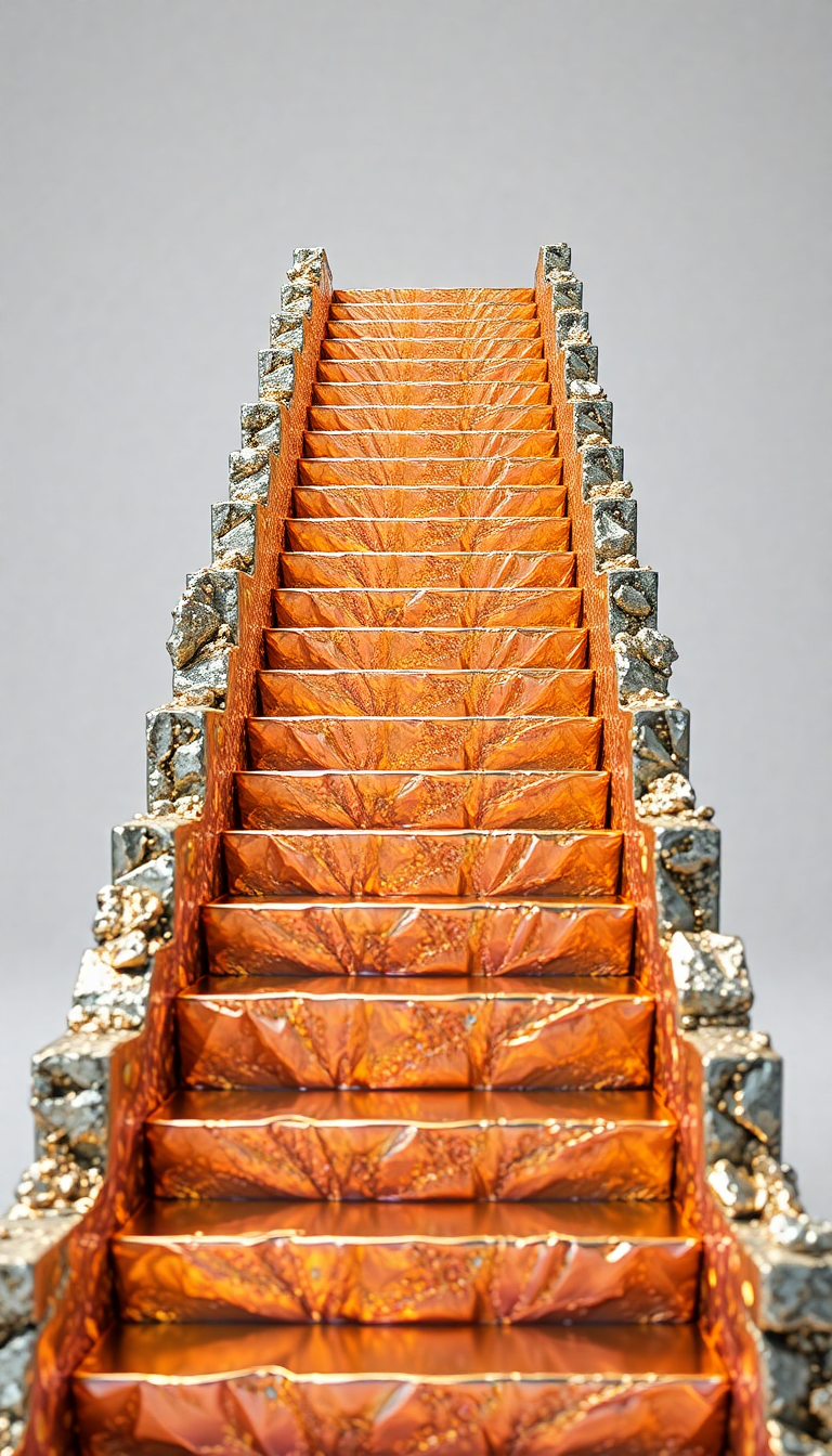 Bismuth Crystal Formation Rainbow Metallic Photorealistic Wallpaper