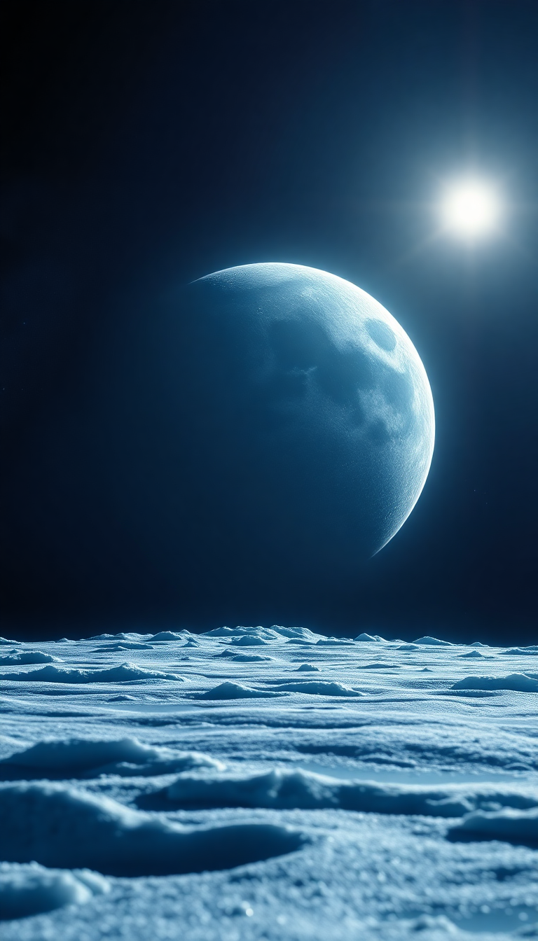 Serene Frozen Surface Jupiter Photorealistic Wallpaper