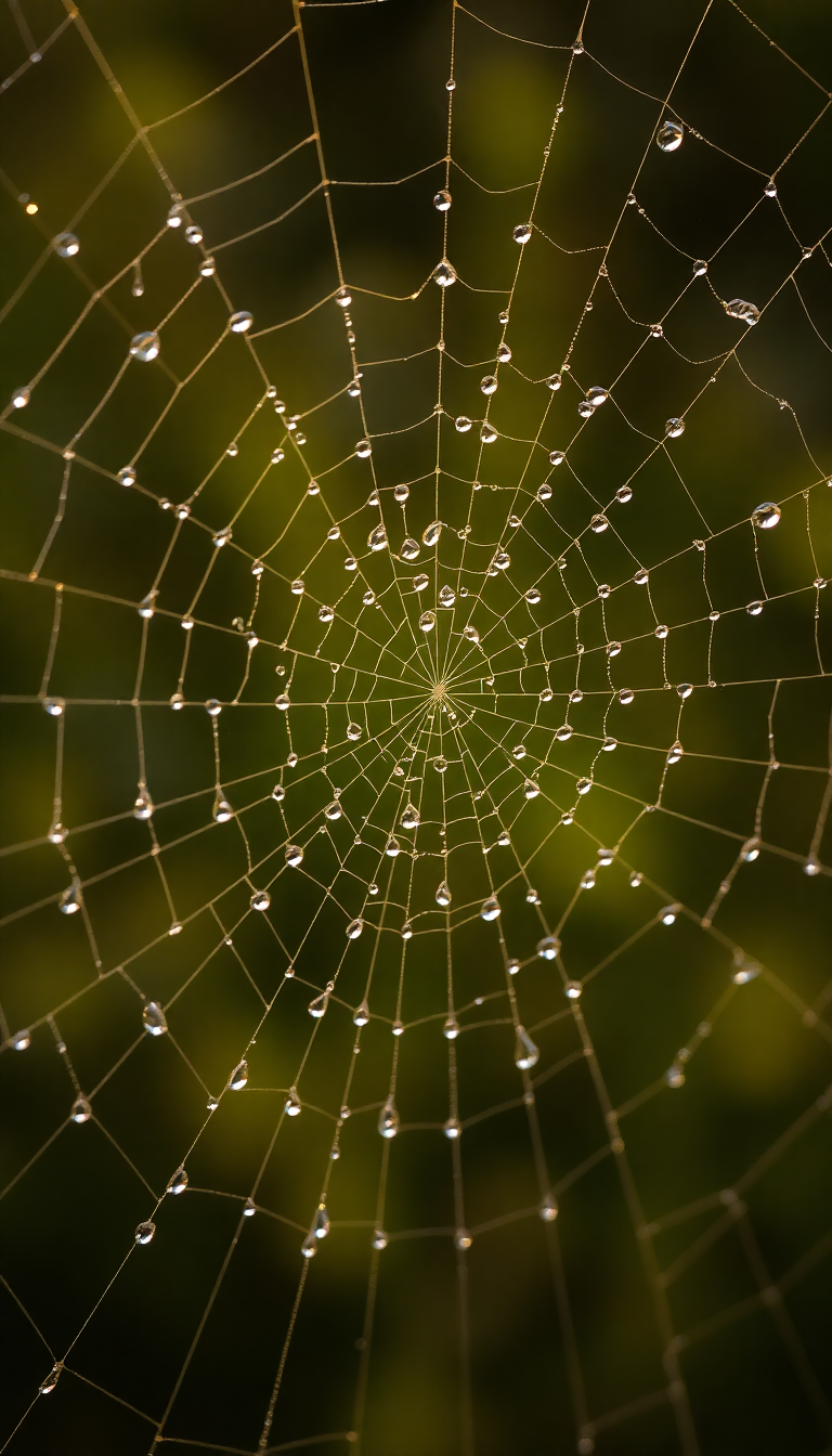 Dew Drops On Spiderweb Morning Aesthetic Wallpaper